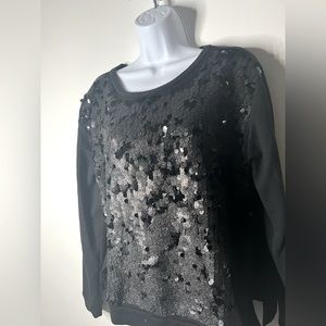 Sequined Mid-Weight Knit Sweater